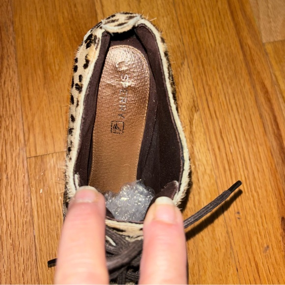 🌻Never Worn Sperry Princetons Top sider lace up booties with leopard Fur - Picture 13 of 14